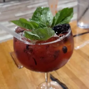 Blueberry- Basil margarita