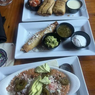 Happy hour: Mini chimichangas, flauta, bean dip