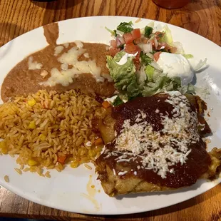 Pork Tamales, with Rice &amp; Beans.