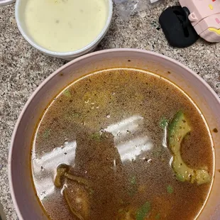 Tortilla soup &amp; small queso