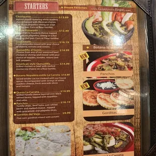 the menu