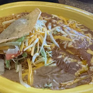 Combo A on lunch menu - taco and cheese enchilada