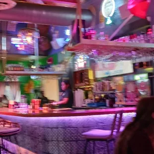 the interior of a mexican restaurant