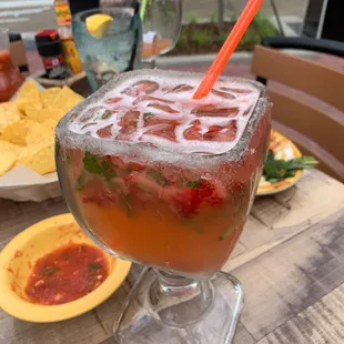 Strawberry mint margarita