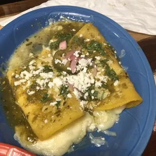 Cheese verdé enchiladas
