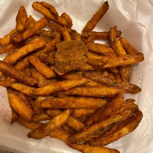 a basket of french fries