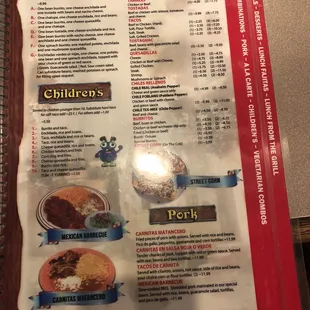 menu