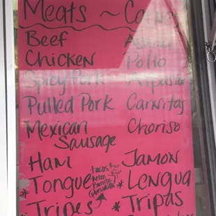 Meat options