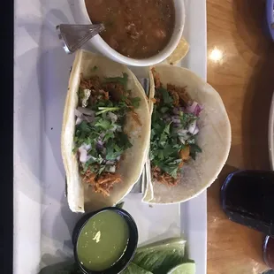Al Pastor Pork Taco and bean soup
