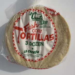 3 dozen 36oz corn tortillas