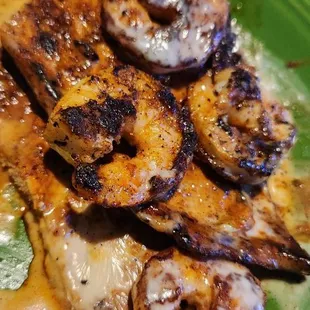 Close Up On This Savory Dish...  Pollo Cancun, Comes With Grilled Chicken Breast And Grilled Shrimp.  Delicious!
