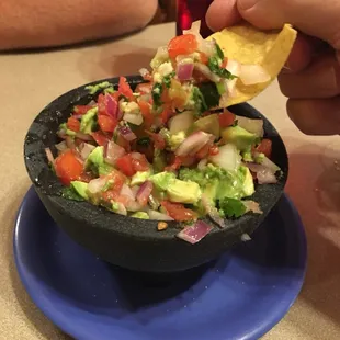 El Torito, which is essentially pico de gallo with chunks of avocado. A nice, fresh alternative to guacamole.