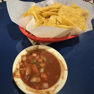 Complimentary chips and salsa