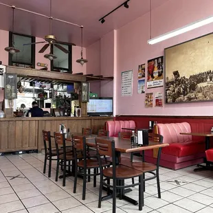 Dining area-booths on both side.