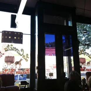 Interior, looking towards the entrance of the restaurant.