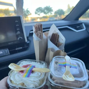 Churros, Tres Leches Cake, and Chocolate Cake