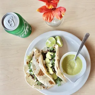 a plate of mexican food