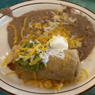 Shredded chicken Chimichanga