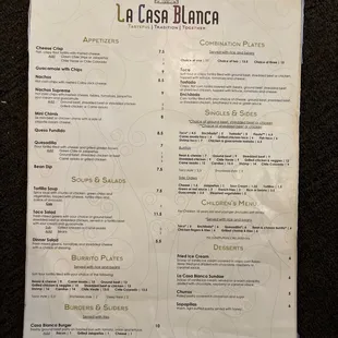 Menu front