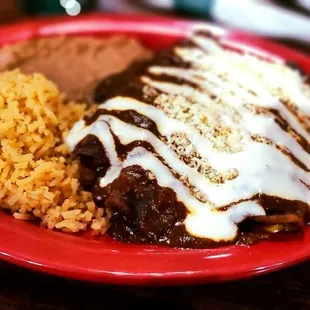 Pork enchiladas de mole