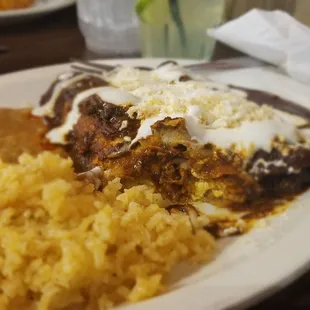 Chicken mole enchiladas