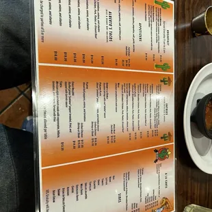menu