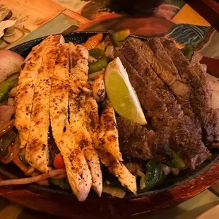 Chicken and steak Fajita Duo