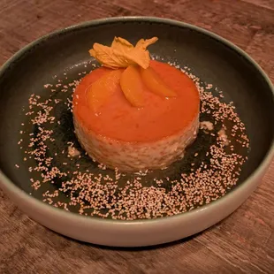 @endoedibles on Instagram 10/01/24
 
 Durango Flan - Organic Egg Custard, Caramel, Orange, Puffed Amaranth