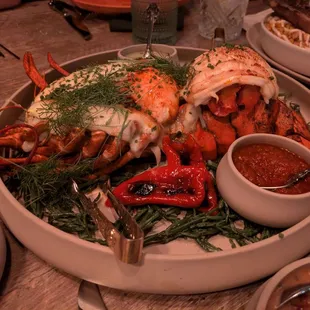 @endoedibles on Instagram 10/01/24
 
 Chef&apos;s Special - Grilled Lobster, Cheese, Crab and Chorizo Stuffing