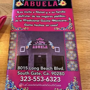 Creative menu