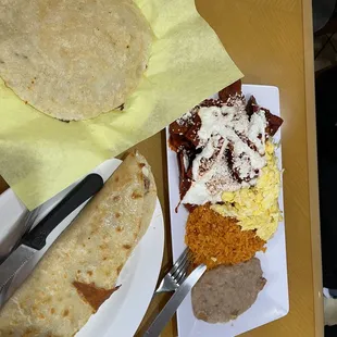 a plate of mexican food