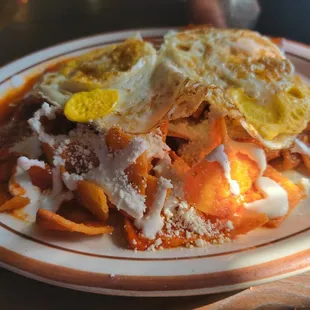 Red chilaquiles