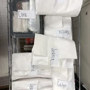 Sealed packaging, labeled orders- La Casa ALWAYS comes through for my hospital mgmt team squad in a Covid-safe way!! Thanks, Jaime &amp; crew!