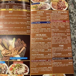 the mexican plate menu