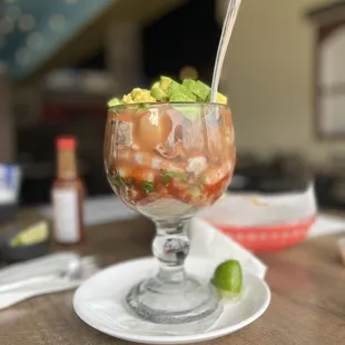 a dessert in a glass