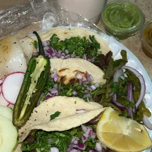 Horchata and carne asada tacos.