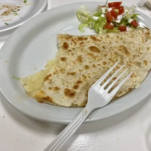 Cheese quesadilla.