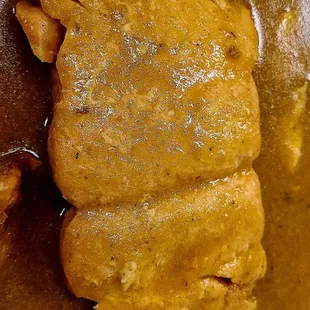 salmón en salsa de ajo delicioso Salmon in a garlic sauce delicious