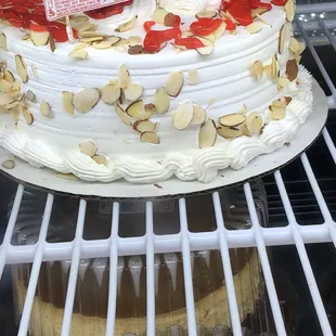 Ugly writing, they decided to place the cake back in the refrigerator.