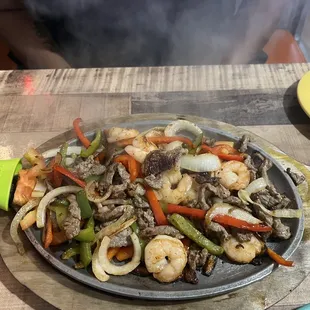 Beef and Shrimp Sizzling Fajita