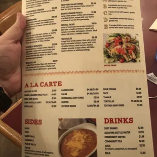 menu for lunch specials