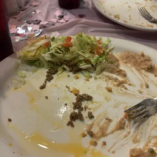 The salad I received on my tacos