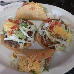 No. 5.   Chicken tostada's and beef tacos