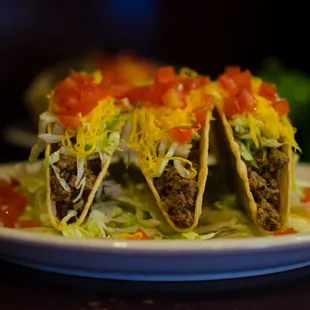 three tacos on a plate