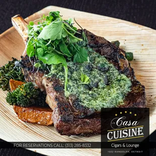 16 oz. USDA-certified Prime beef steak, red skin steamed potatoes, broccolini and rainbow carrots served with homemade basil butter