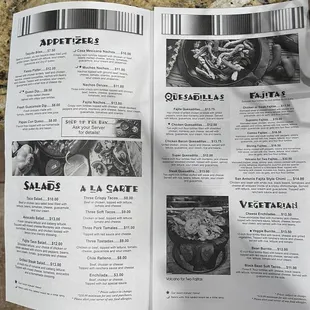 a menu for a restaurant