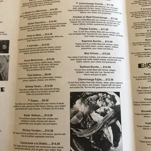menu