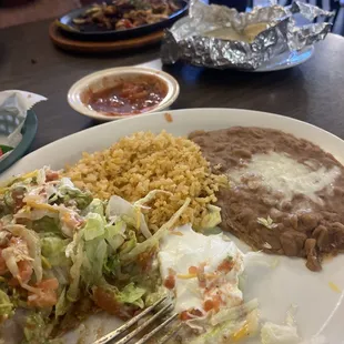 Chimichanga and fajitas