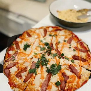 Mentai mochi cheese pizza