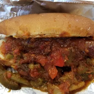 Sausage and Peppers.  With sauce I asked them to add